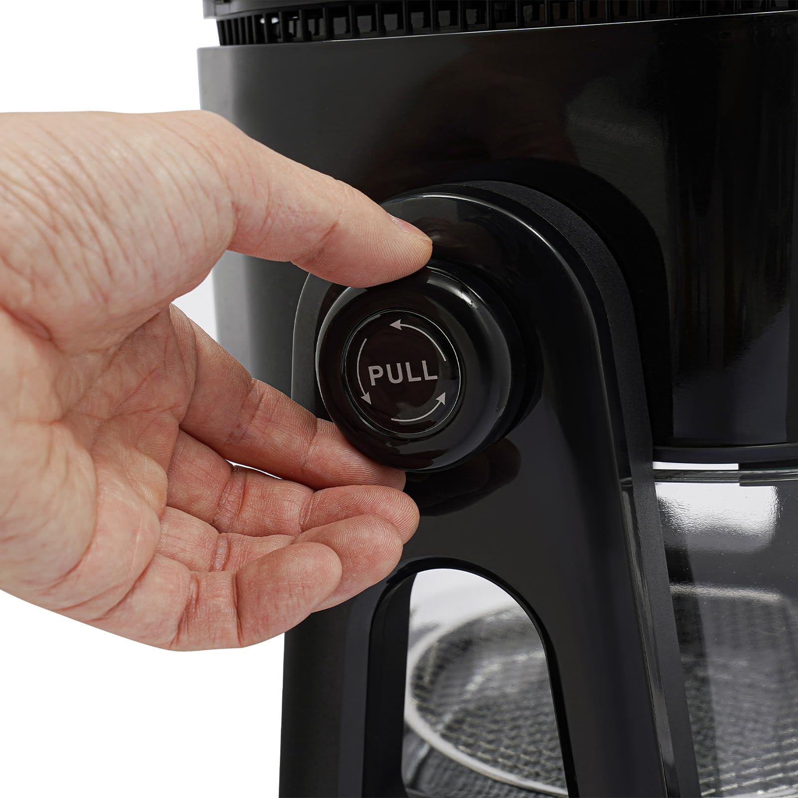 Friggitrice ad aria calda, 4,5 l, 1200 W, colore nero, circolazione dell'aria calda senza olio, con 2 modalità di cottura, display LCD con regolazione del tempo e della temperatura, contenitore