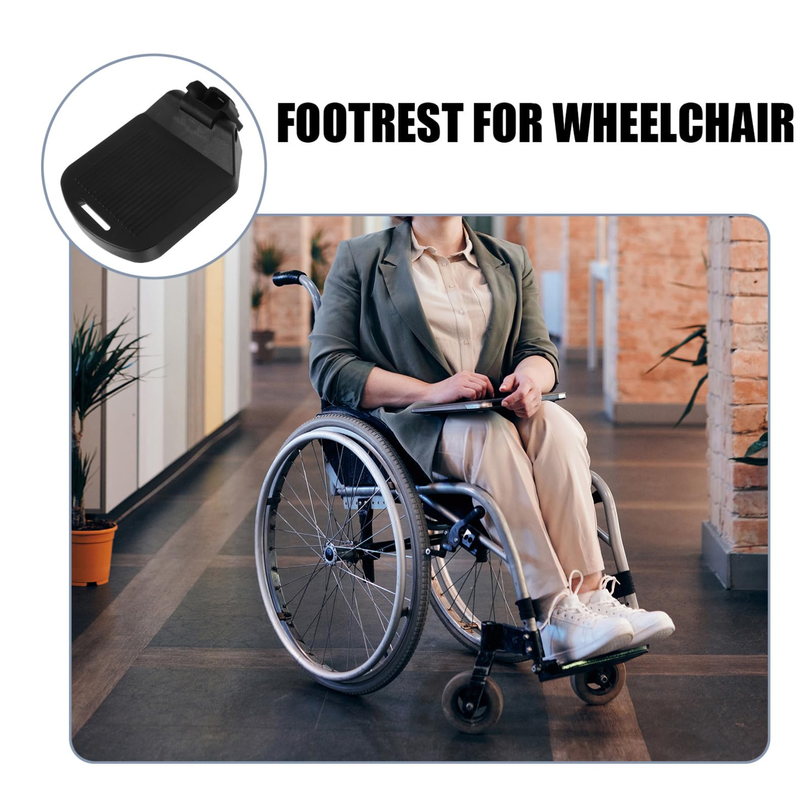 Vaguelly Reposapiés Ajustables para Silla de Ruedas, Diseño Elevable Soporte de Poste, Material Pa Resistente, Paquete de 2 Unidades, Accesorio Adecuado para Personas Edades