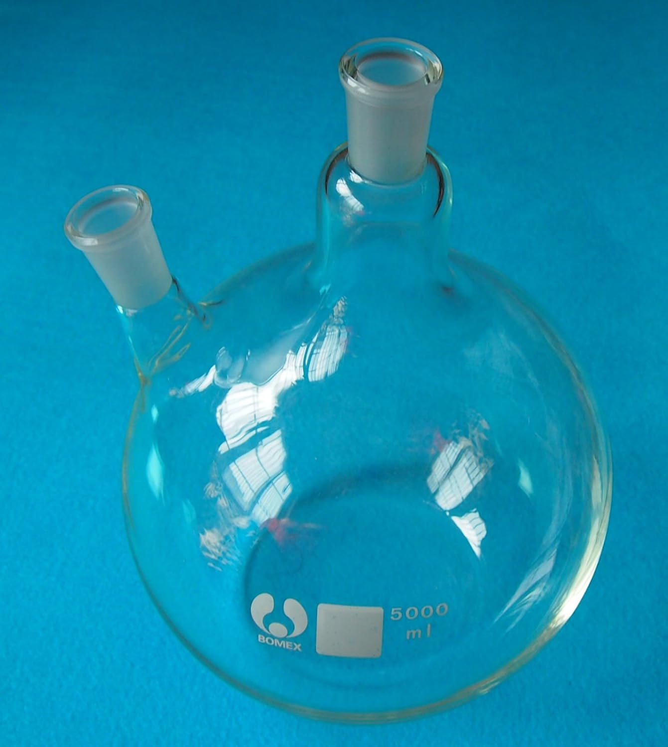 5000ml 24/40 2-Neck Lab Glass Flask Flat Bottom Twins Necks 5L Plat Form Laboratory Boiling Vessel