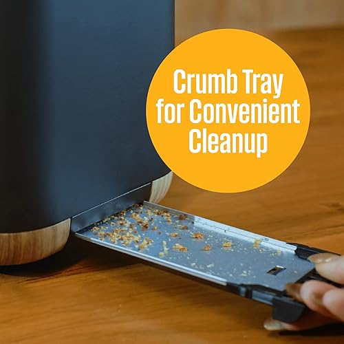 Miniatura 6 de Westinghouse Tostadora de diseño escandinavo con ranuras anchas, bandeja extraíble para migas, 6 niveles de tostado y opciones de