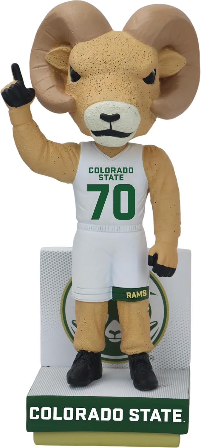 CAM The Ram Colorado State Rams White Jersey Bobblehead College