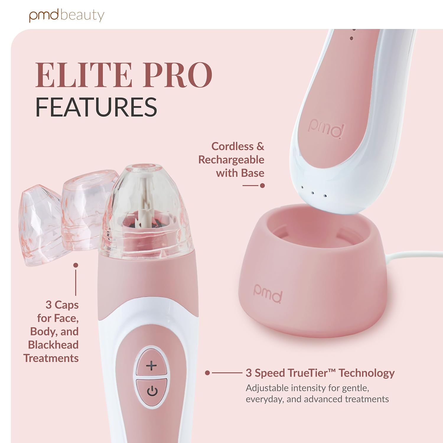 PMD Beauty Personal Microderm Elite Pro - At-Home Use, Facial Exfoliator Tool, Microdermabrasion Machine Kit for Face and Body Skincare - Image 3