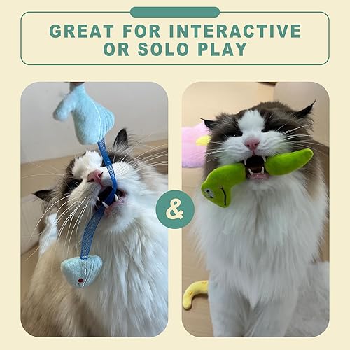 Miniatura 6 de Juego de juguetes interactivos para gatos, palitos masticables de hierba gatera y Silvervine, juguete de limpieza de dientes, juguete de cuerdas de
