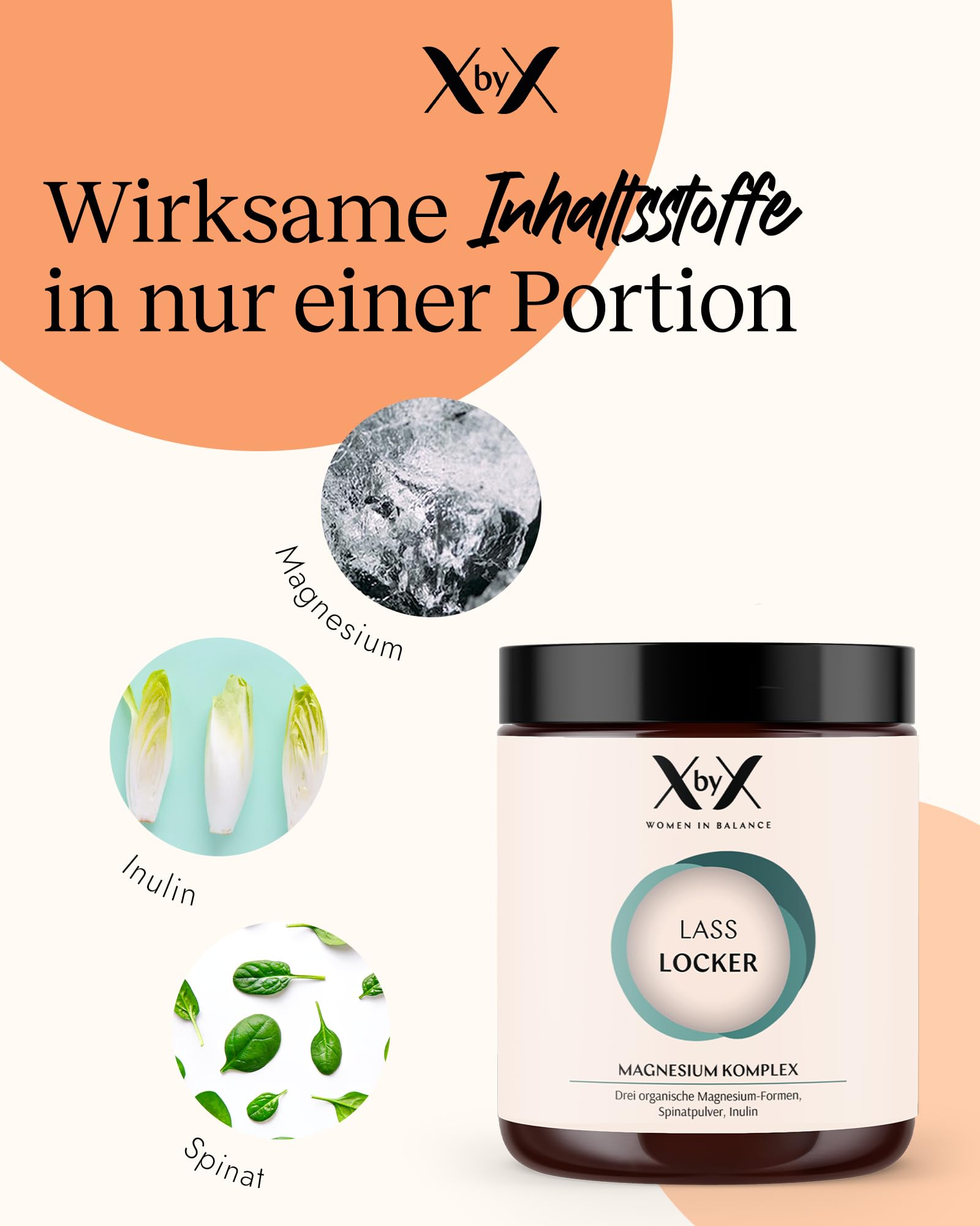 XbyX Lass Locker 3er Set 360 g | 180 Portionen | Magnesium Pulver für Energie, Muskeln & Knochen | Dreifach Magnesium Komplex - Glycinat, Malat, Citrat | Ohne Süßungsmittel | Aus Deutschland