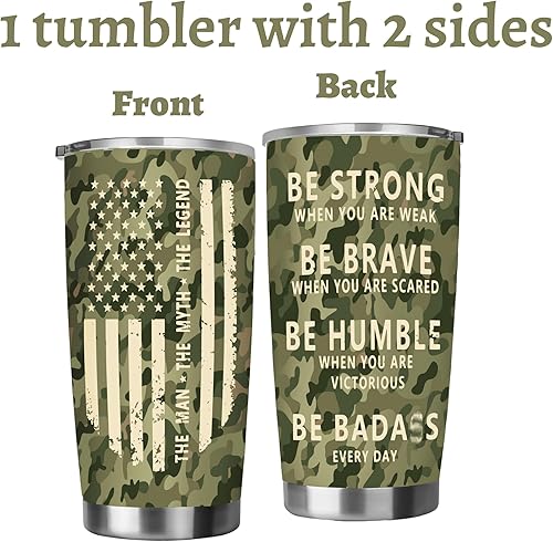 Miniatura 3 de Niduilef Regalos para hombres y veteranos, regalo para hombres 40, 50, 70, 80 cumpleaños para hombres, vaso de acero inoxidable aislado al vacío de