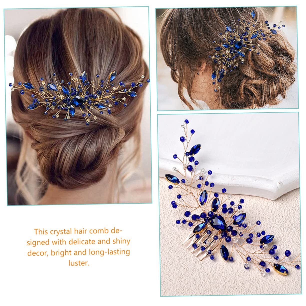 FRCOLOR Lot De 4 Peignes À Cheveux En Cristal Pour Mariée Accessoire De Coiffure Élégant Pour Enterrement De Vie De Jeune Fille