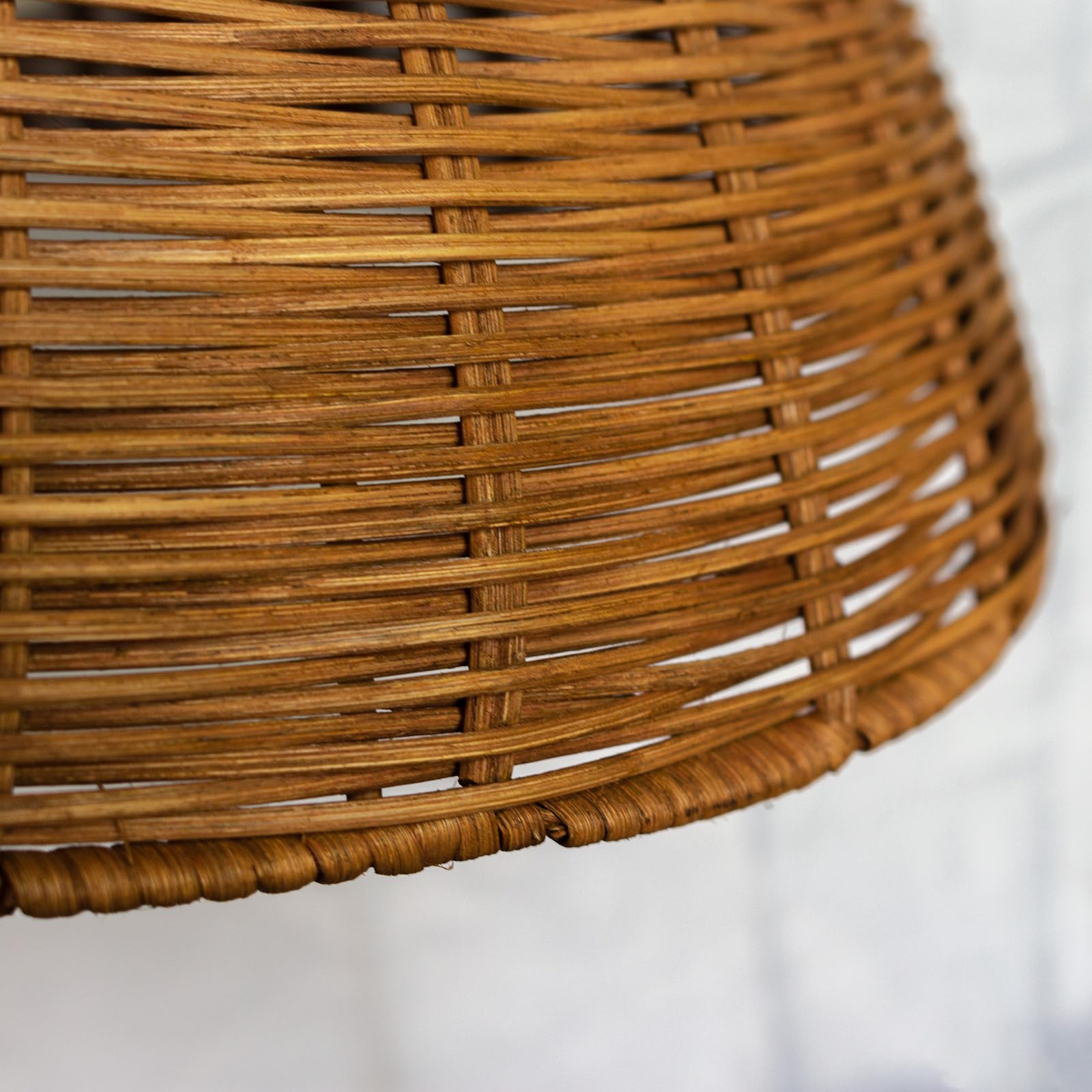 Rattan woven Pendant Lights Shade Rattan Hanging Lamp Shades for Pendant, Floor, Table, and Wall Lamps - Boho Wicker Light Shades - Replacement Pendant Light Covers