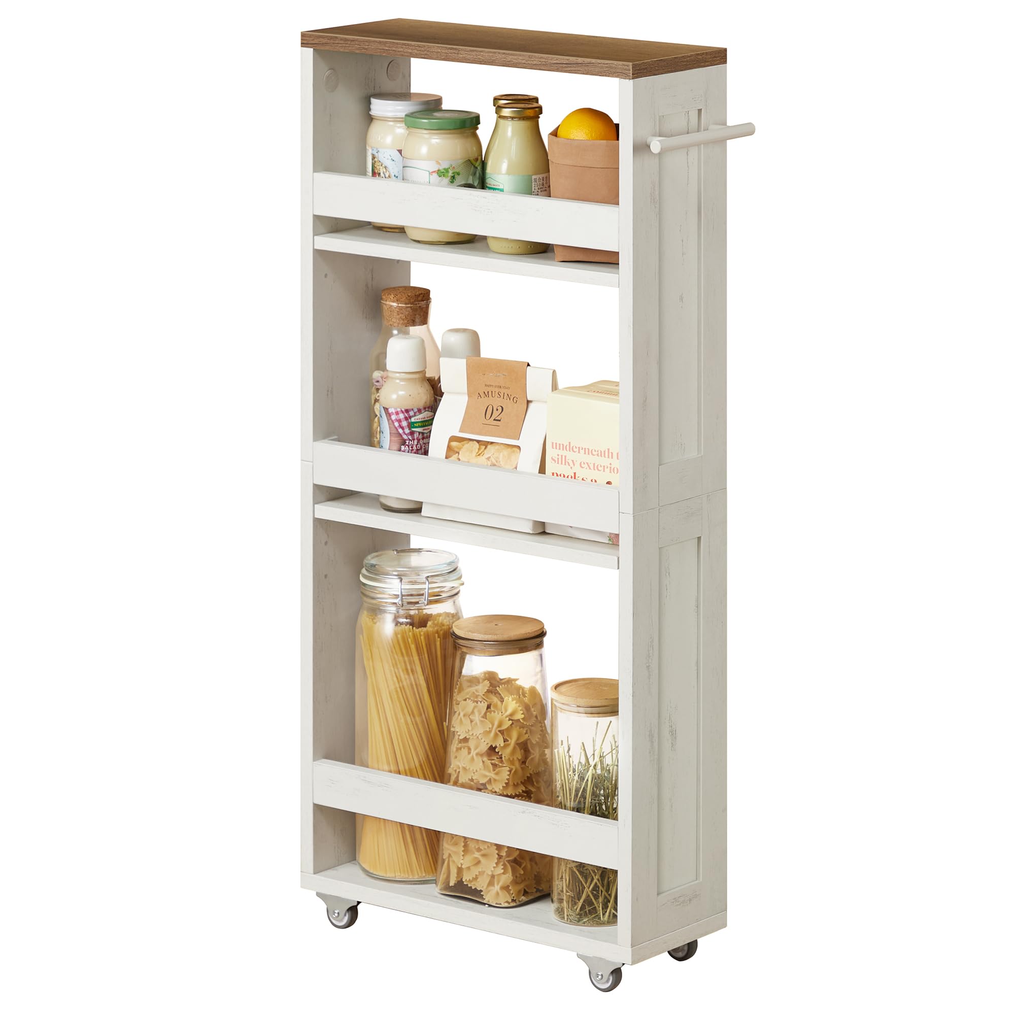 VASAGLE 4-Tier Slide-Out Storage Cart - Slim Kitchen