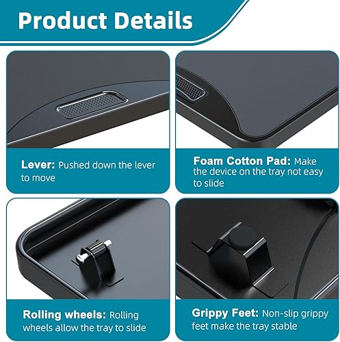 Miniatura 6 de ARGOMAX Bandeja rodante para electrodomésticos, deslizante para cafetera, bandeja extraíble para café, bandeja deslizante para cafetera, adecuada