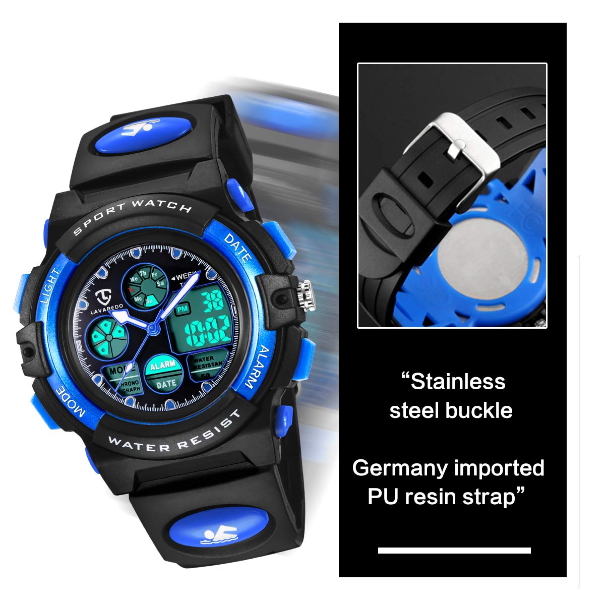 aswan watch Reloj Deportivos para Niños y Niña Resistente al Agua Digital Analógico Militares Impermeable Relojes Niño