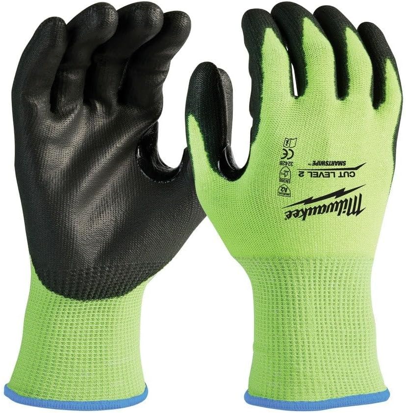 Milwaukee High Visibility Cut Level 2 Polyurethane Dipped - gloves
