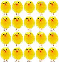 TUPARKA 20Pcs Mini Easter Chicks Yellow Easter Chenille Chicks Cute Completely Easter Chicks Kids Easter Party Easter Egg Bonnet Decoration
