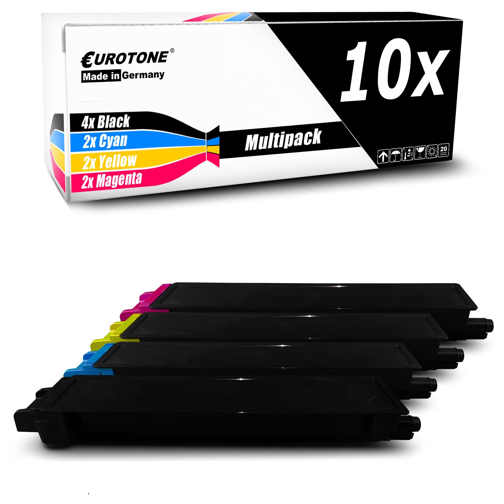 Eurotone Toner w zestawie 10x toner kompatybilny jako zamiennik do Kyocera Ecosys M8100 M8124 M8130 zastępuje TK-8115 CKMY