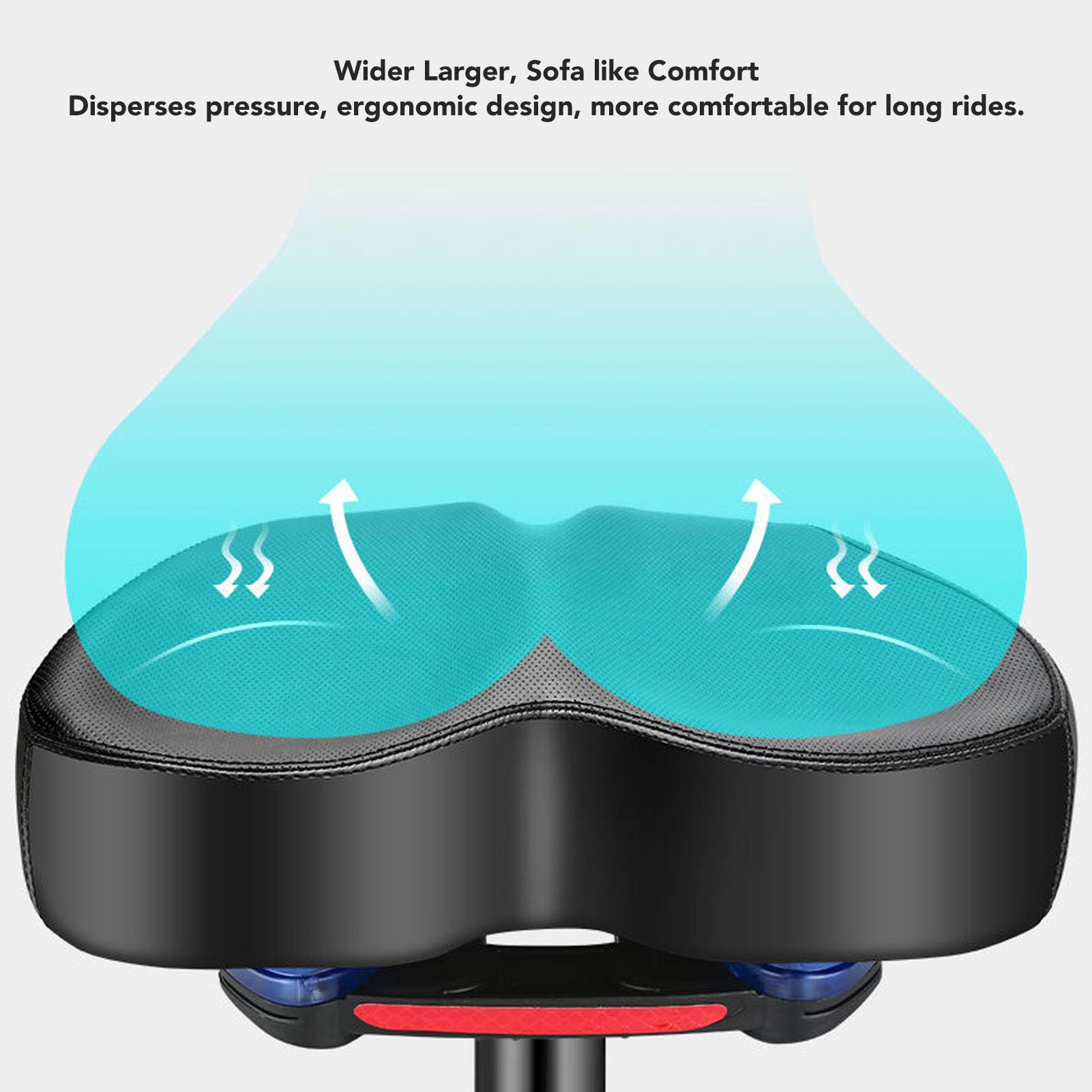 Selle de Vélo sans Nez pour Homme et Femme, Coussin de Siège de Velo Confortable Doux Amortissante Rembourrage en Mousse et Cuir PU pour VTT, Vélos de Route (Noir)