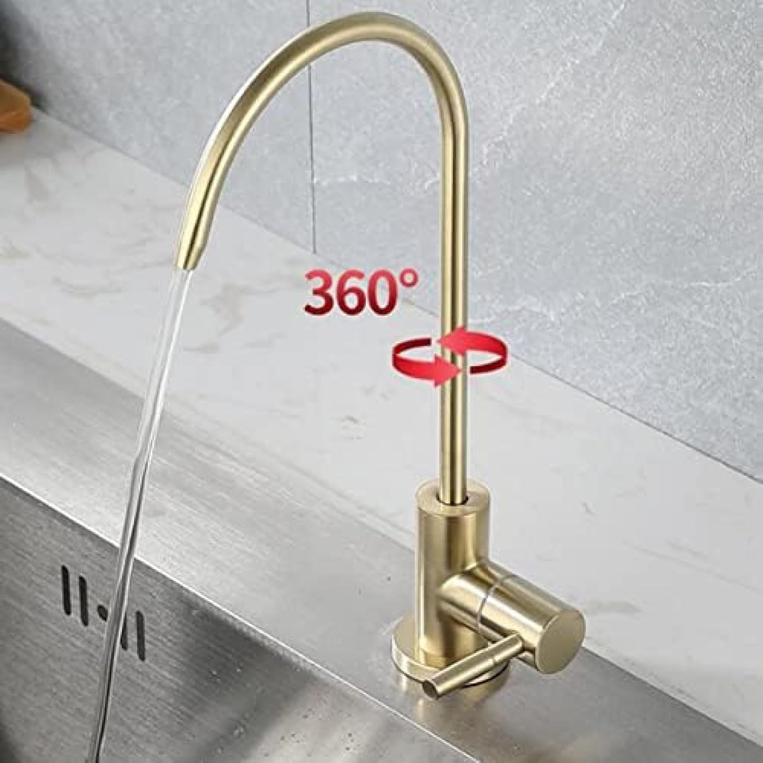 Drinking Water Filter Tap Stainless Steel Kitchen Tap-Black,Rose Gold