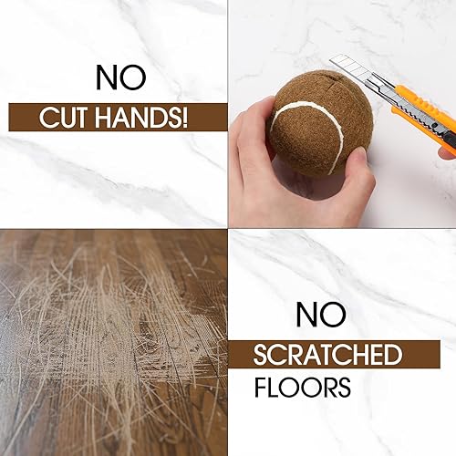 Miniatura 7 de Treela Paquete de 16 pelotas de tenis precortadas para sillas, pelotas antideslizantes para patas de goma, cubiertas de tenis para muebles, patas y