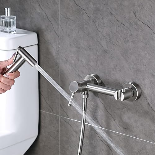 Miniatura 2 de BARROCK Pulverizador de bidé de agua caliente para inodoro con válvula de mezcla de latón caliente y fría, juego de accesorios de pulverización de