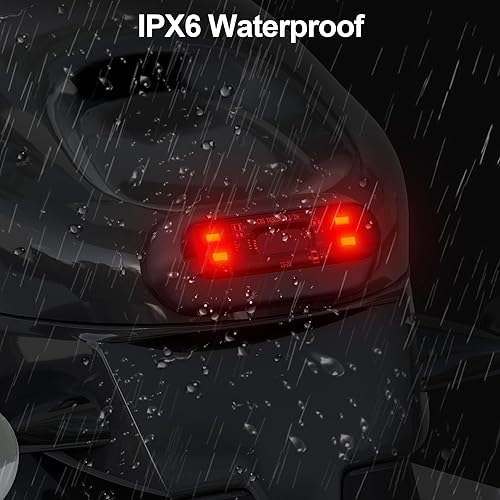 Miniatura 5 de Luz trasera LED para casco de bicicleta, luz trasera LED para casco de motocicleta, luz de advertencia de seguridad de conducción nocturna, batería