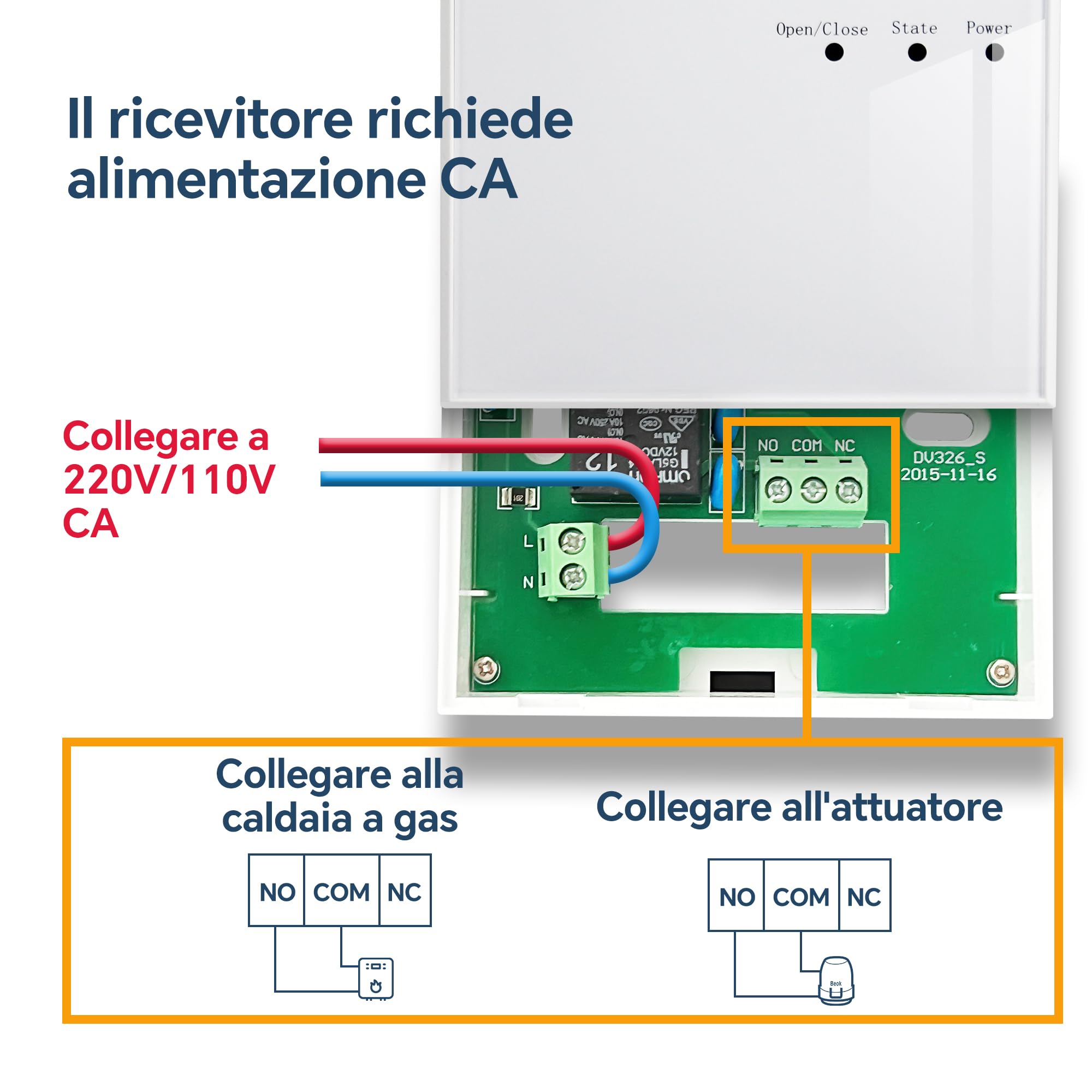Termostato Caldaia a valvole 2 in 1,termostato WIFI intelligente wireless programmabile settimanalmente. compatibilità vocale alexa. termostato alimentato via usb,con ricevitore. BOT-306RF
