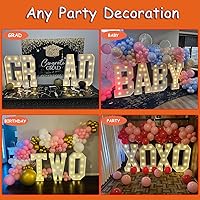 Vista 6 de 4 pies de alto, letras iluminadas con marco, letras enormes con marco, marco de globos en mosaico, letra grande para decoraciones de compromiso