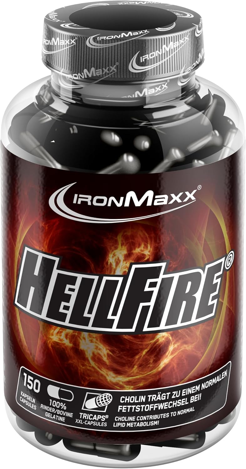 IronMaxx Hellfire - 150 capsules High-dose tricaps with willow bark, pepper, black bean & grapefruit extracts Perfect diet support