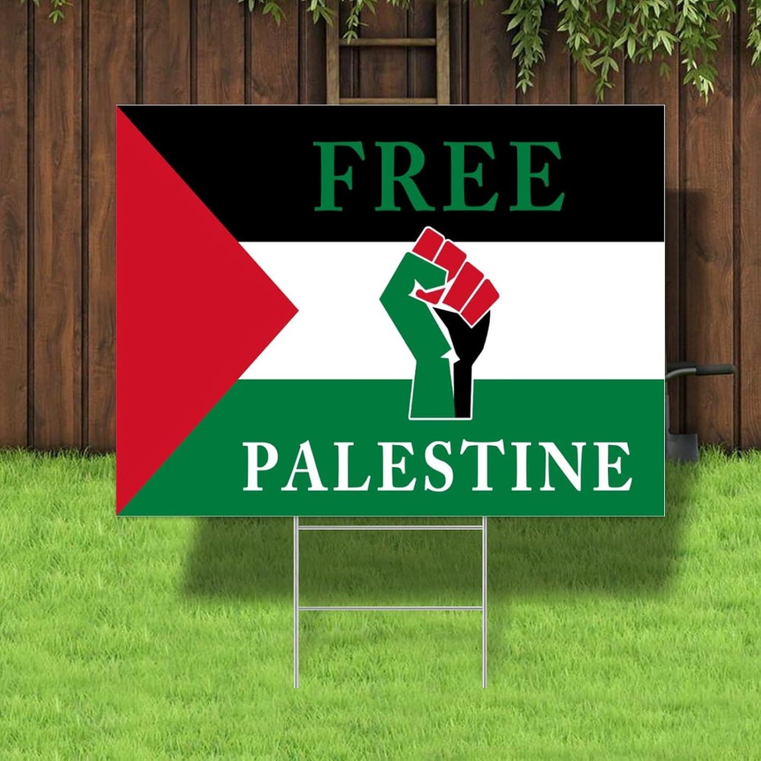 Palestine Yard Sign Free Palestine Plastic Yard Lawn Sign with H-Stakes 2-Sided Novelty 18"x 24" Fade Resistant Ink Israeli-Palestinian Peace Flag Indoor Ourdoor Sign