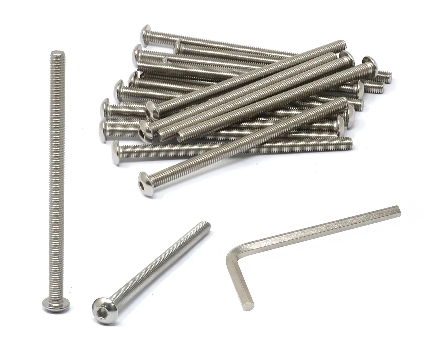 iexcell 1800 Pcs M3 x 4/5/6/8/10/12/14/16/18/20/25/30/35/40/45/50 Stainless Steel 304 Hex Socket Button Head Cap Screws Bolts Nuts Washers Assortment Kit