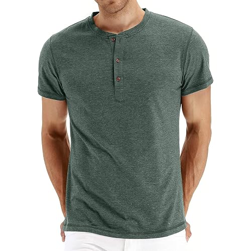 Sailwind Mens Henley Short Sleeve T-Shirt Cotton Casual Shirt