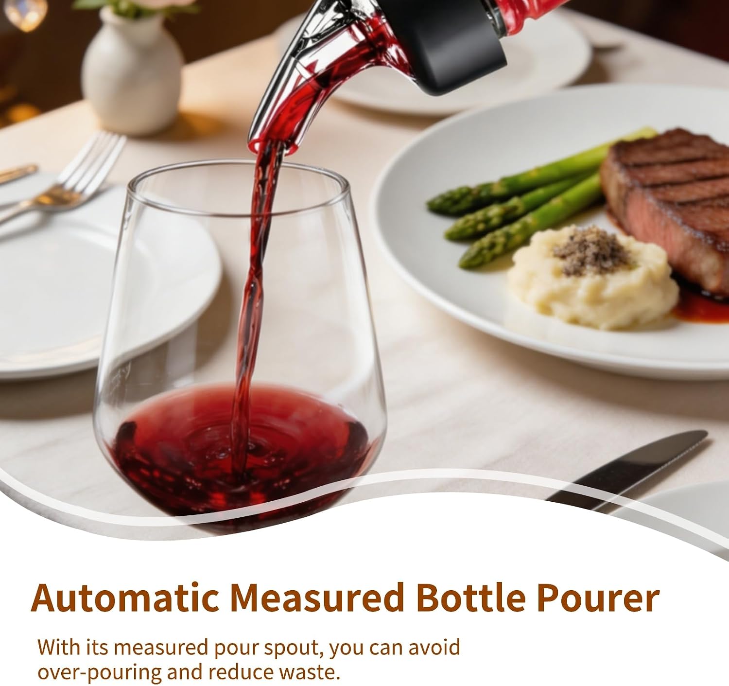 2PCS Automatic Measured Bottle Pourer, 50ml Drinks Wine Cocktail Dispenser Liquor Bottle Pourer Home Bar Tool for Bartender (white)