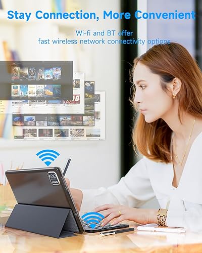 Miniatura 7 de Tablet Android 12 de 10.1 pulgadas, 32 GB ROM+2 GB de RAM, tableta 2 en 1, teclado, ratón, estuche, lápiz, película templada, cámara dual de 8