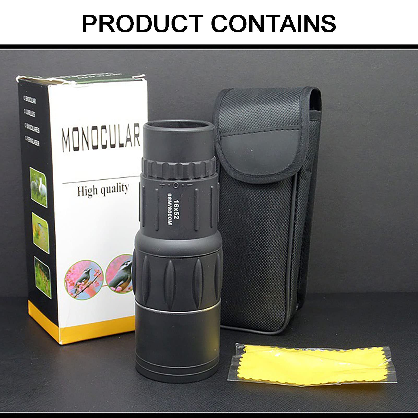 16 × 52 monokularowy dwuogniskowy teleskop z zoomem optycznym, pryzmat BAK4 FMC zielona folia przenośny monokularowy teleskop do obserwacji ptaków wycieczka kempingowa
