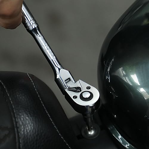 Miniatura 7 de UYECOVE Trinquete de cabeza flexible de 12 pulgada, mango largo de trinquete de 12 de 72 dientes, llave de trinquete de cabeza flexible de 12 cabeza
