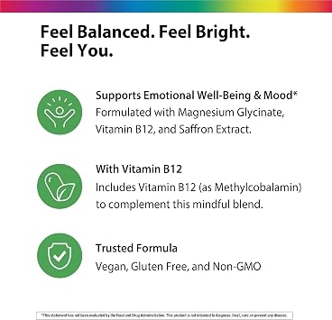 Rainbow Light Saffron Extract + Magnesium Glycinate Supplement