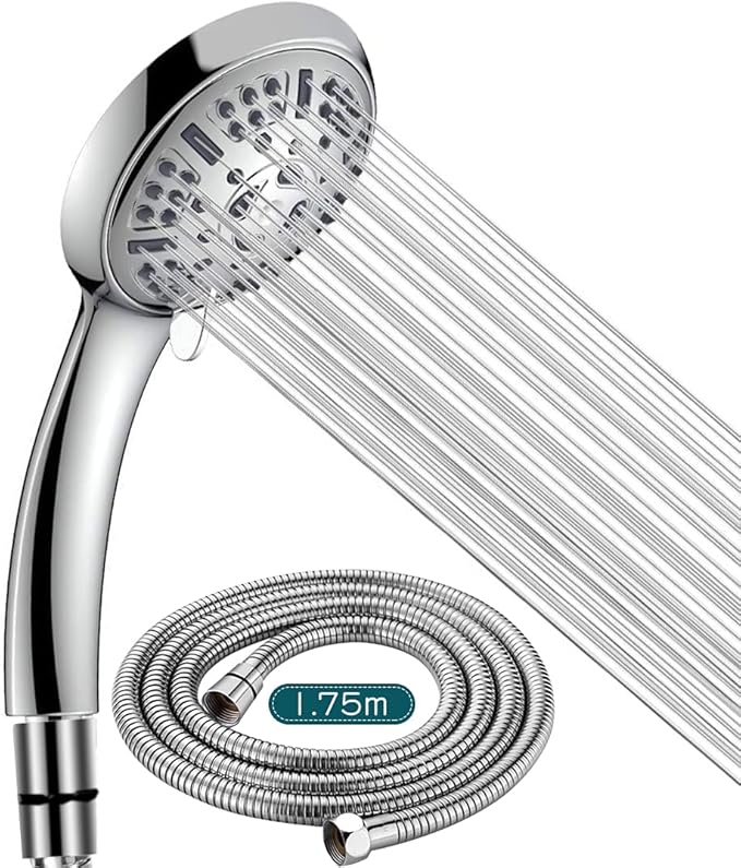 Shower Head and Hose 1.75m High Pressure Handheld Showerheads Power