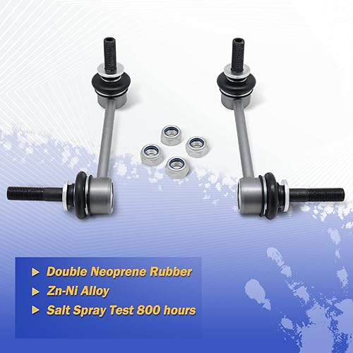 Vista 183 de Varillas de barra estabilizadora delantera izquierda y derecha de aleación de zinc-níquel de 13.82 pulgadas para Sonata 2011-2012, Optima 2011-2012