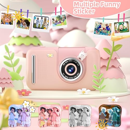 Miniatura 4 de Makolle Cámara de selfie infantil de video digital HD, regalo de cumpleaños de Navidad para niñas de 3 a 9 años, juguete portátil para niños de 3,