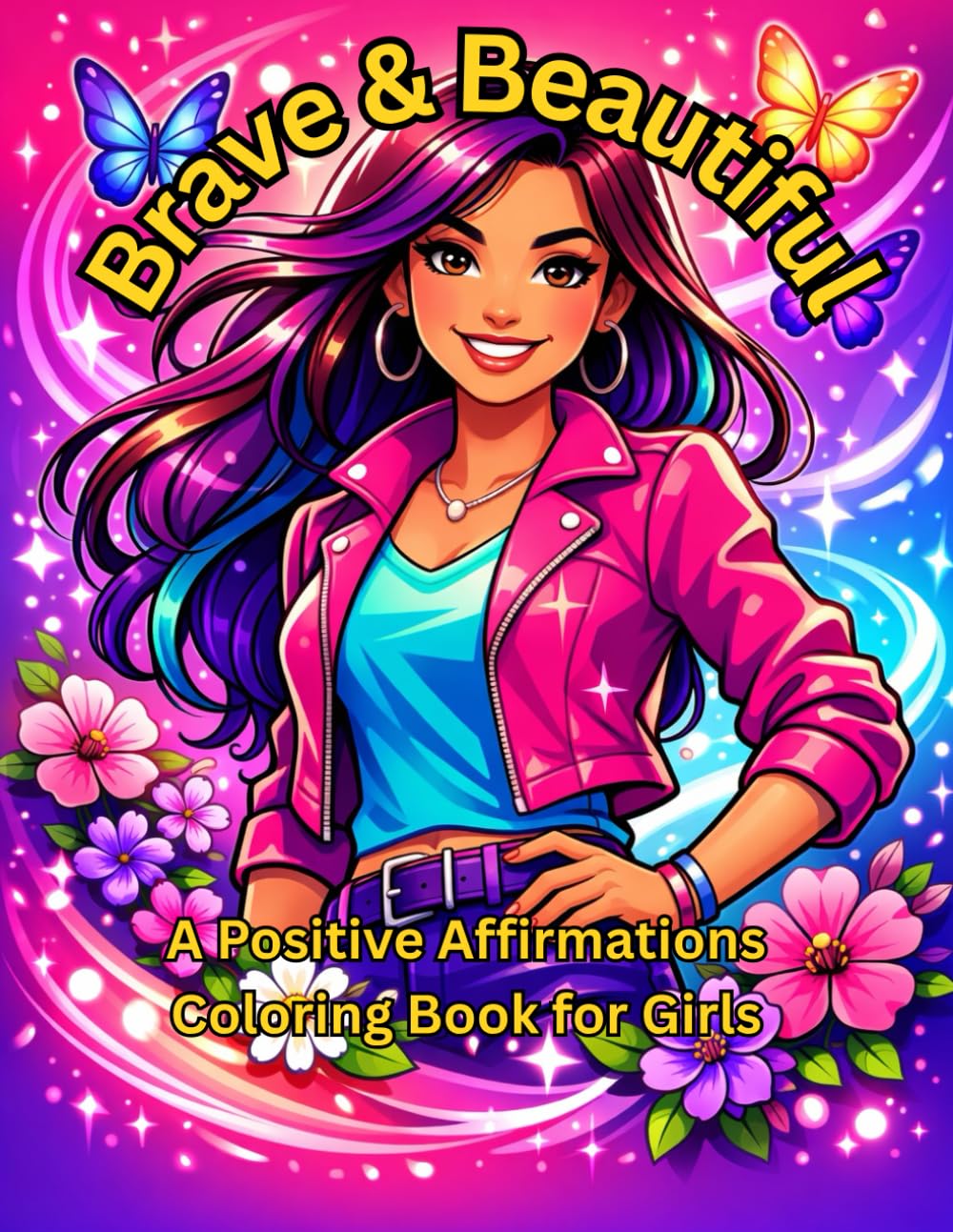 Brave and Beautiful: An Inspiring Affirmations Coloring Book for Confident Girls