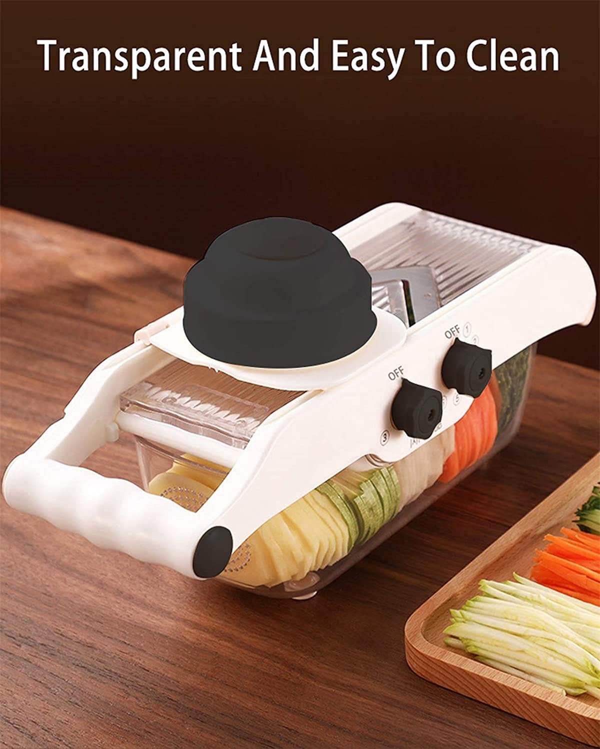 Cortador de verduras, cortador multifuncional de acero inoxidable, grosor ajustable para cortar verduras y frutas sin esfuerzo