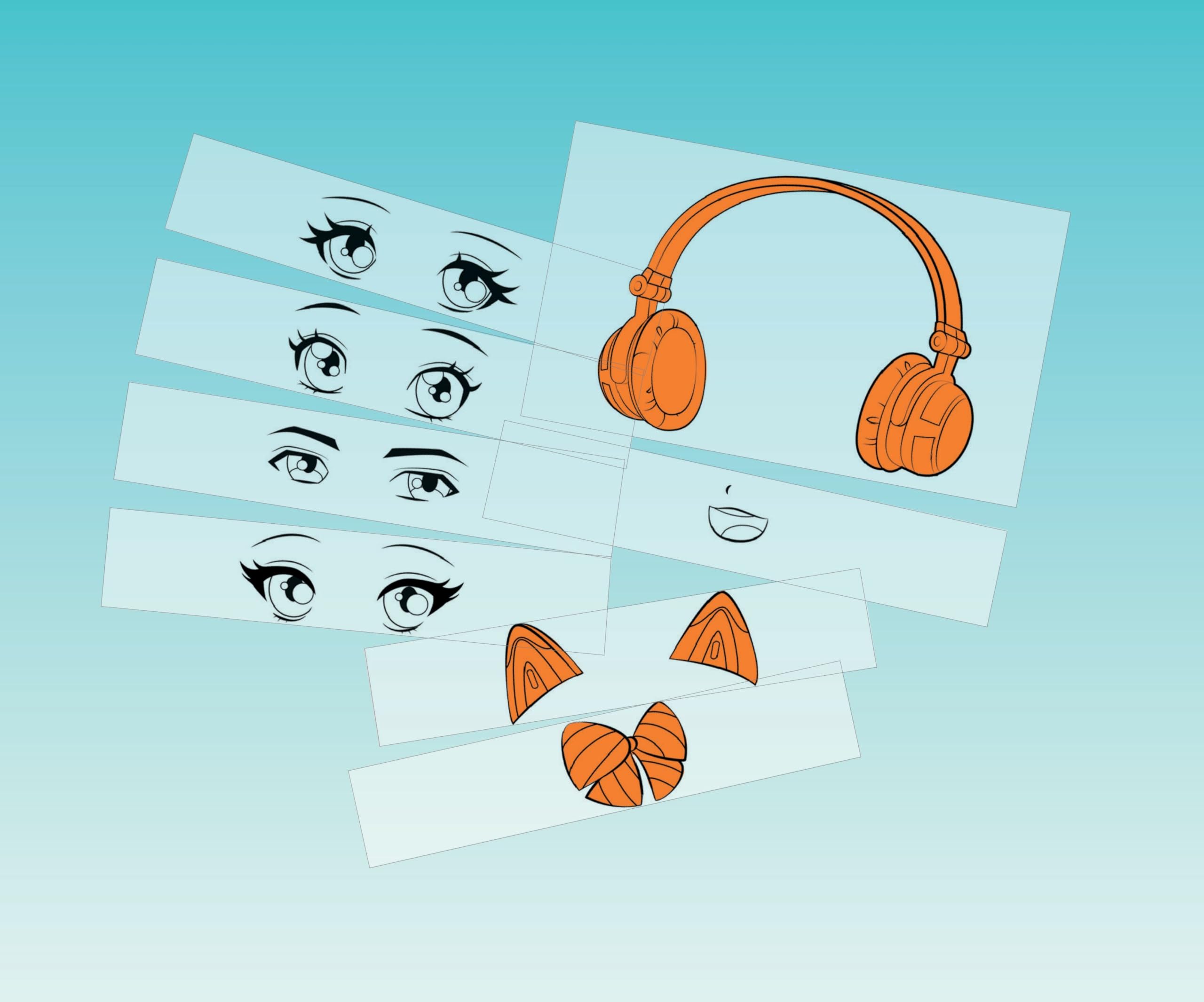 Maped Creativ Avatar'Tablet Manga - Macchina da disegno luminosa, per comporre ritratti Manga all'infinito, tavoletta luminosa con schede, modelli e materiali da disegno, a partire dai 7 anni