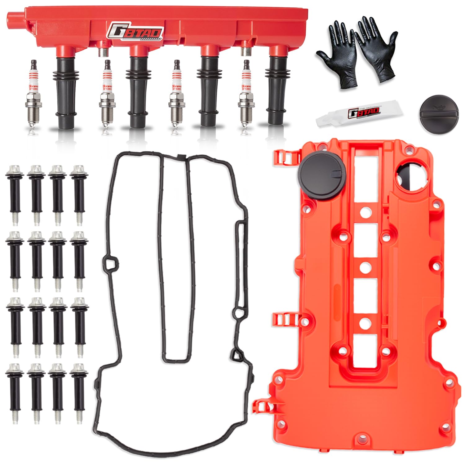Photo 1 of * factory sealed ** Upgraded Ignition Coil Pack & Spark Plug & Engine Valve Cover with Gaskets, Bolts & Oil Filler Cap for 1.4L 1.8L L4 2011-2021 Chevy Cruze Sonic Trax Volt Buick Encore, Fits Cadillac ELR Replaces UF669