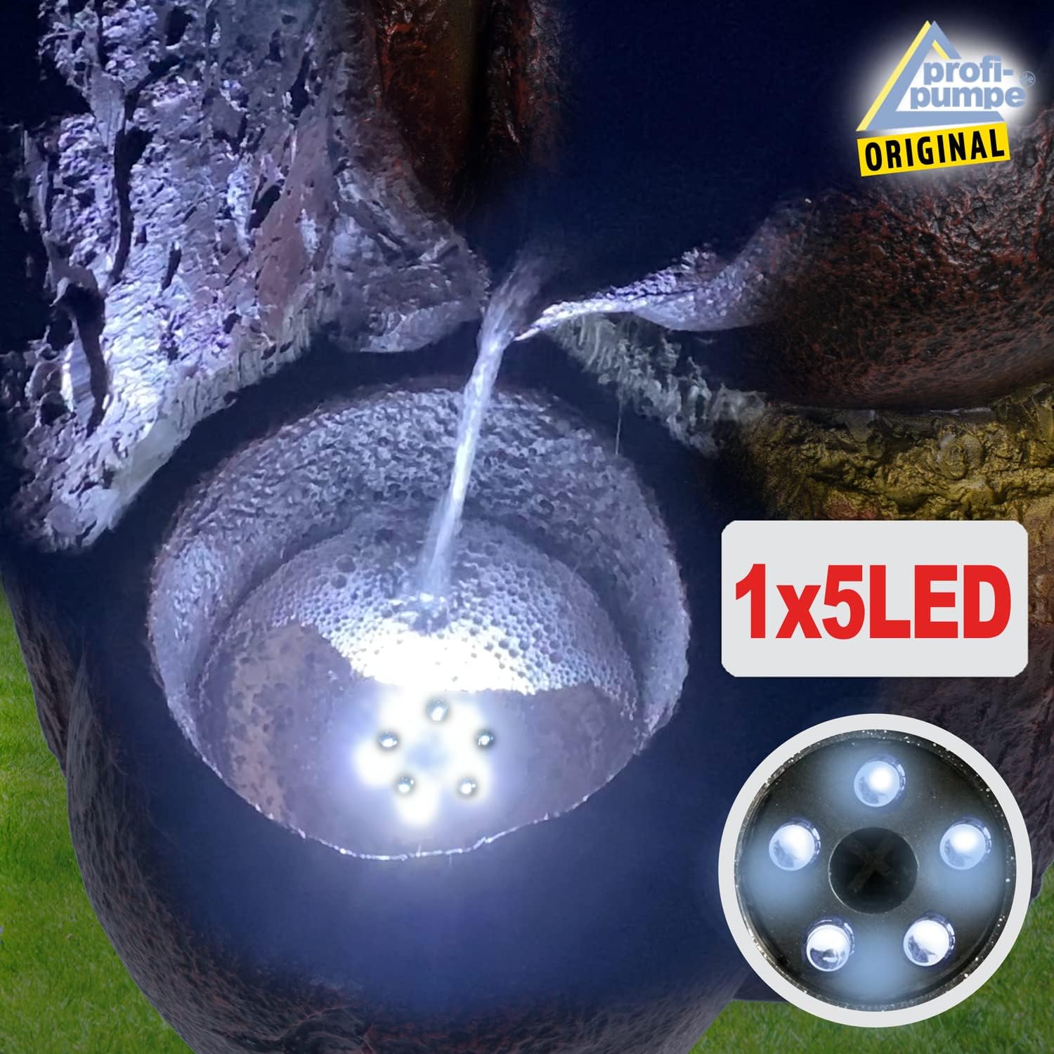 Solar Gartenbrunnen Teichpumpe für Terrasse, Balkon, 70 cm verbessertes Modell mit Pumpen-instant-Start-Funktion mit Liion-Akku & Led-Licht (V001)