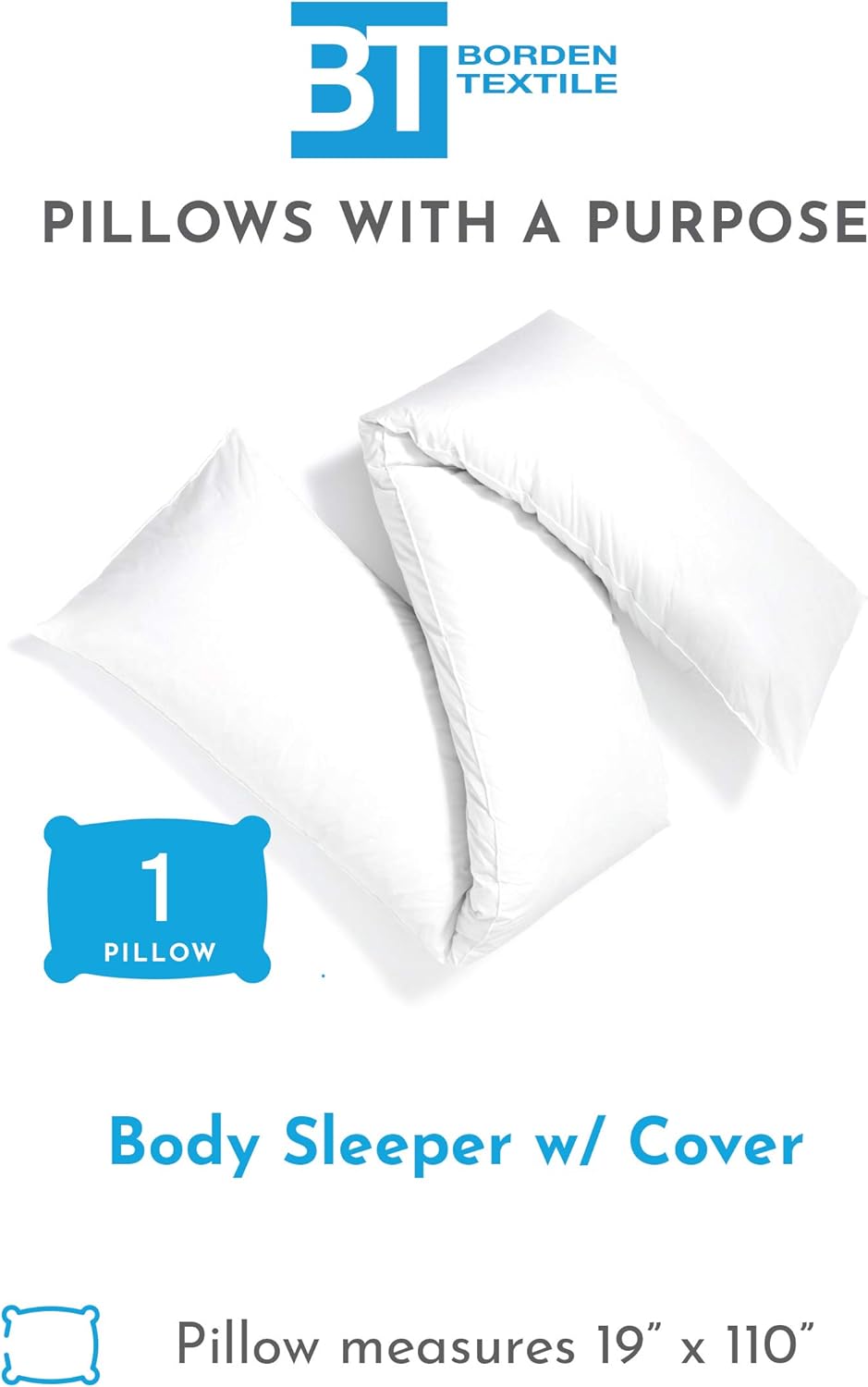 Body Sleeper Pillow Full Body Support Pillow - Cover Included