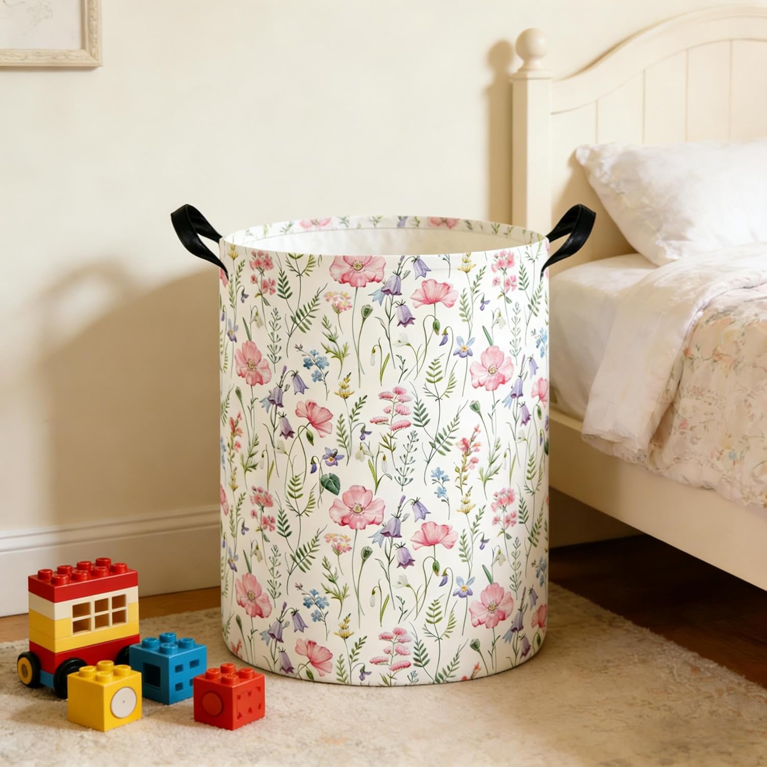 Flower Laundry hamper,Nursery Hamper,Waterproof foldable laundry basket for boys and girls,Flower Room Decor(Bouquet)
