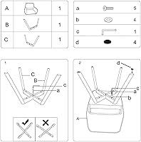 Vista 7 de CangLong Cojín de tela para ocio, moderno, para sala de estar, comedor, sillas de brazo para invitados de club, con patas de madera maciza, juego