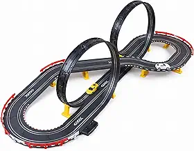Autorama Pista de Corrida Super Crazy Speed com Loop Duplo 360 Graus, 2 Carrinhos e 2 Controles Remotos