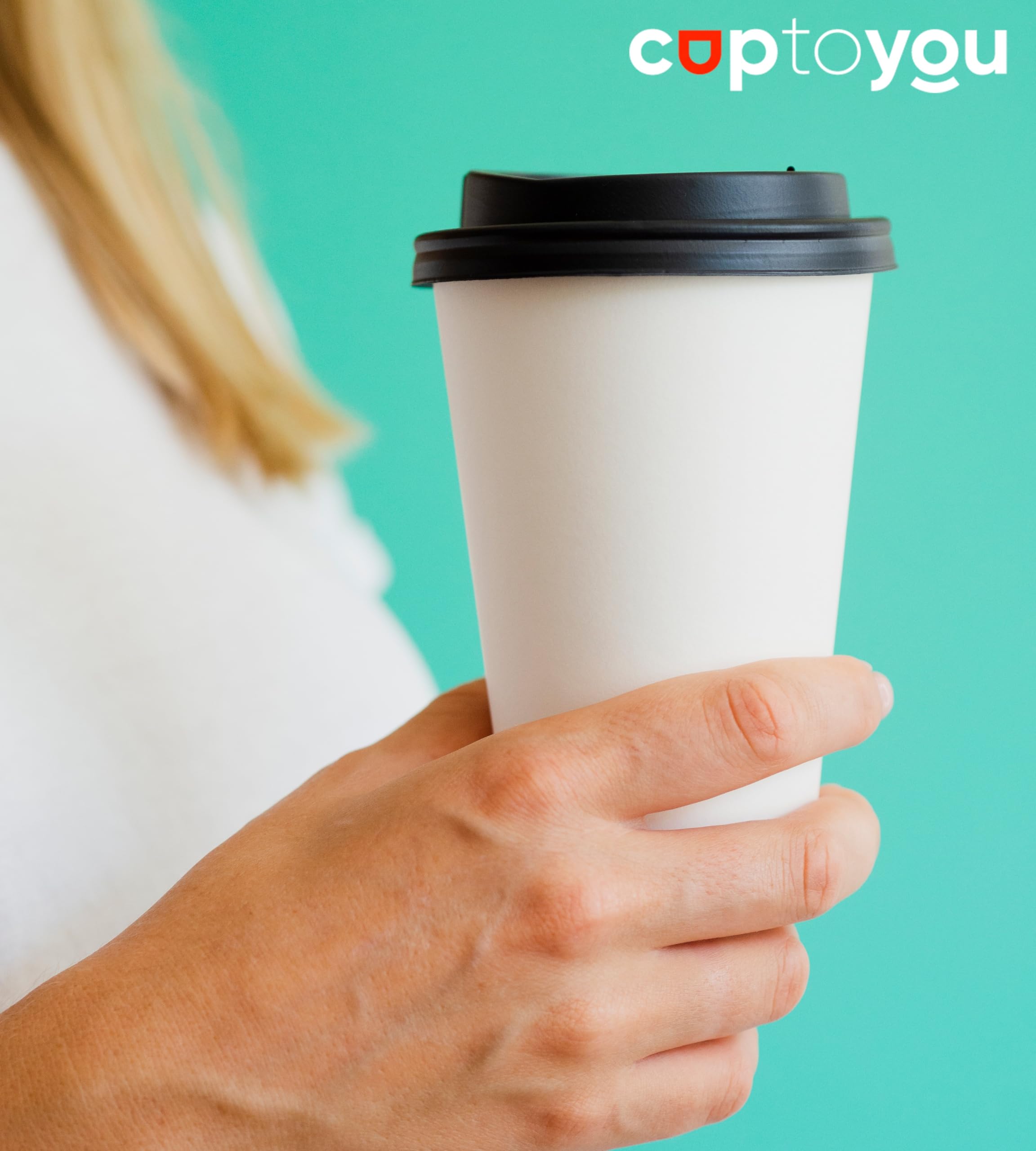 CUPTOYOU 50 adet parti bardağı, beyaz tek kullanımlık karton bardak 16 oz, büyük kağıt bardak 400 ml, parti ihtiyaçları, çocuk partisi, sıcak ve soğuk içecekler, çay, kahve, meyve suyu