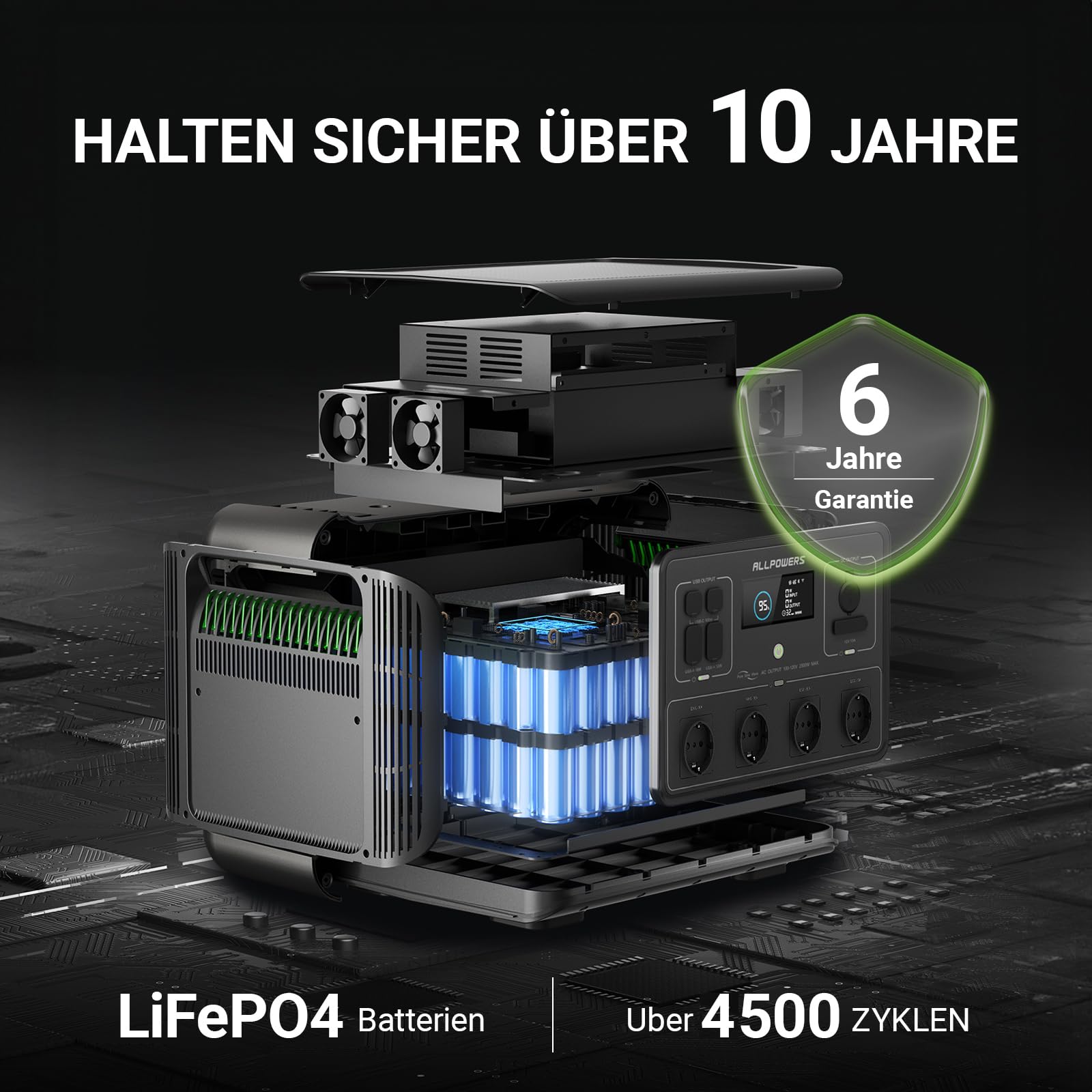 ALLPOWERS R2500 V2 Tragbare Powerstation mit Solarpanel 200W SE200, 1920Wh Solargenerator mit 4x 2500W Ausgang, LiFePO4 Batterie Schnellladung für Camping, Wohnmobil, Off-Grid, Stromausfall | 1920Wh LiFePO4 Batterie Solargenerator, 100W USB-C Schnellladun