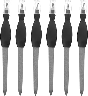 minkissy 12Pcs Stainless Steel Nail File with Cuticle Trimmer and V Shape Dead Skin Shovel 2-in-1 Nail Filer for Fingernail Care and Pedicure Tools