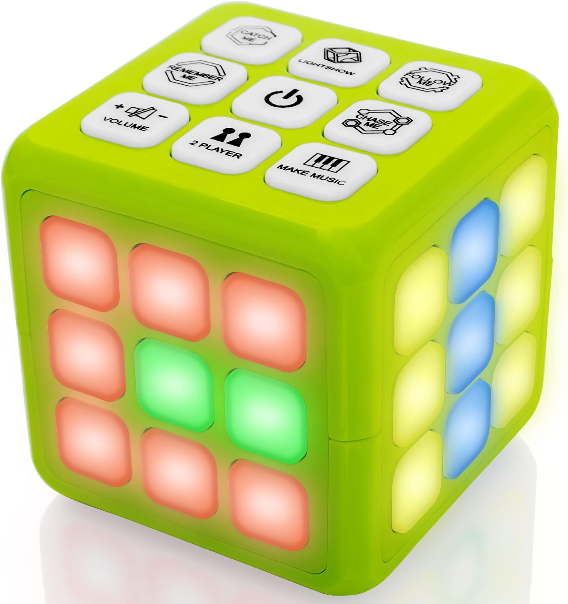 Tevo Cube-it Flashing Memory Cube Memory Brain Game - 7 in 1 Portable Games for Kids, Electronic Puzzle Games - STEM Toys for Boys Girls