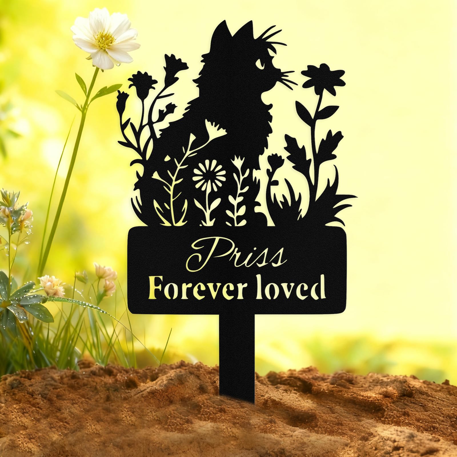 Qodwei Custom Cat Grave Marker Outdoor - memorials and funerary pet | Mubboo